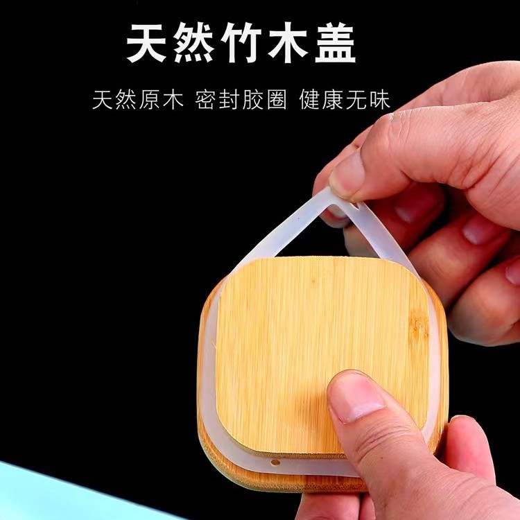 Al por mayor tarro de almacenamiento de vidrio cuadrado tarro de almacenamiento de granos transparentes tarro de té fruta almacenamiento de alimentos frasco sellado Cocina