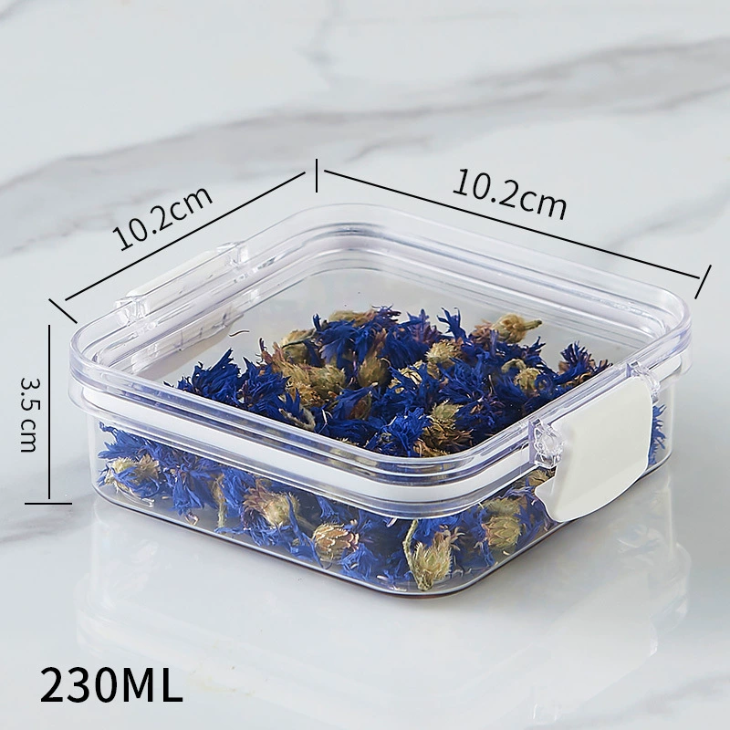 Tea Storage Box, Square Multi-Compartment Container, 680–700 ml, Airtight Stackable