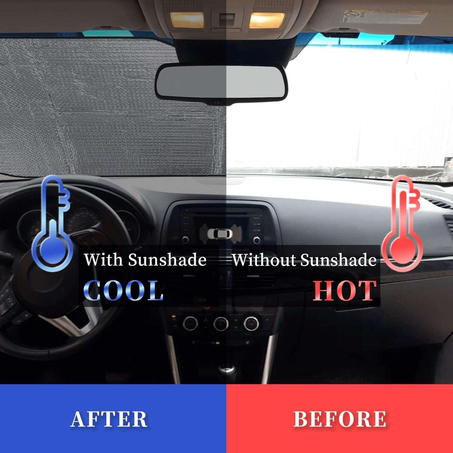 Cross-border car front window aluminum film sunshade, car aluminum film sun protection, printed universal snow car sunshade, heat insulation