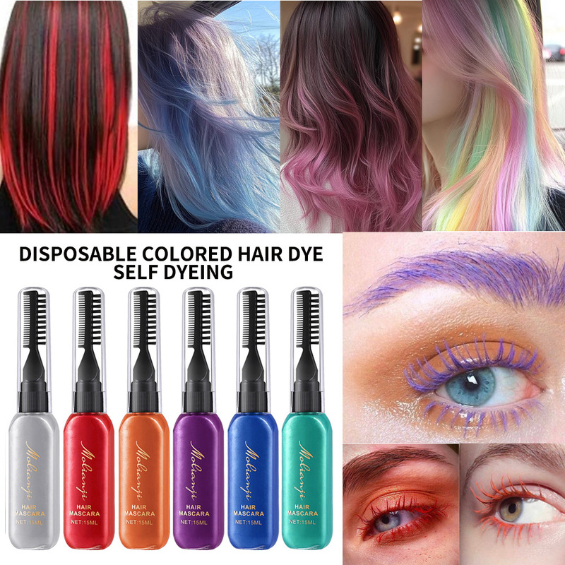 Cross-border best-selling disposable hair dye, eyebrow tint, colored highlighter, colored mascara, and dual-purpose hair styling stick Cross-border best-selling disposable hair dye, eyebrow tint, colored highlighter, colored mascara, and dual-purpose hair styling stick