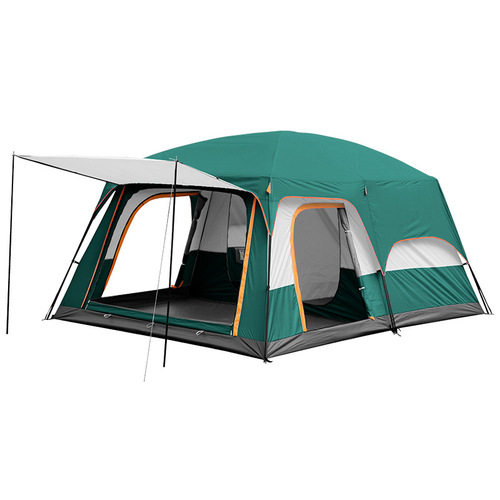 Kaisi outdoor camping tent with two rooms and one living room, portable family tent, camping waterproof double-layer tent