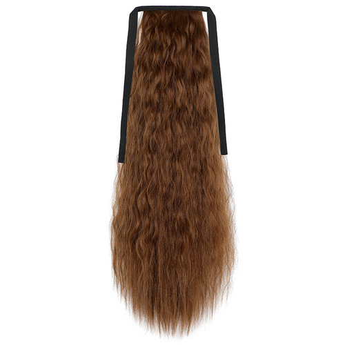 Wig ponytail women's long curly hair strappy ponytail cornrows permed fluffy natural wool curly fake ponytail
