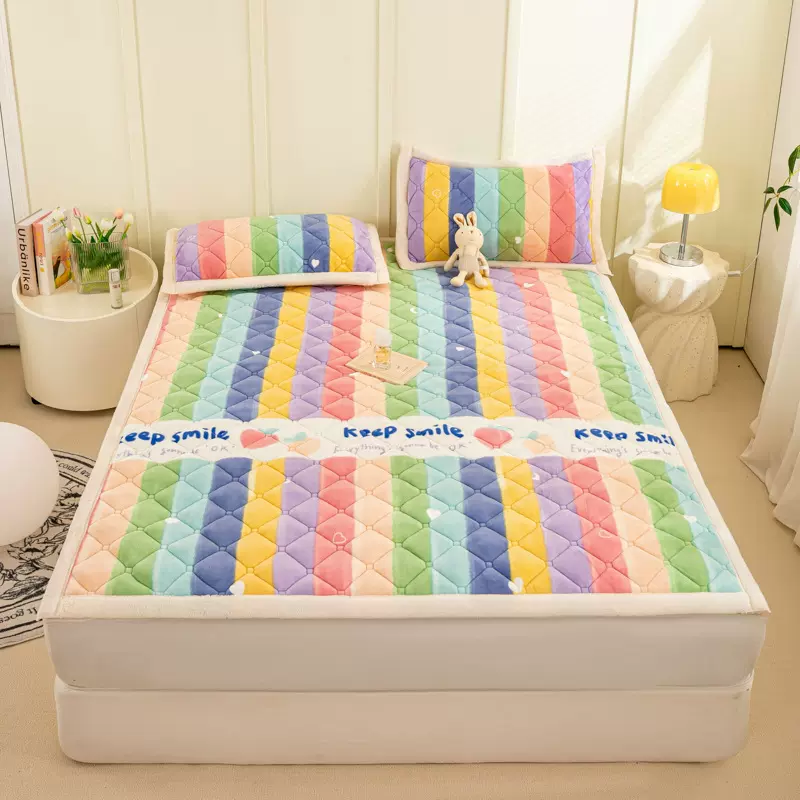 新款A类牛奶绒床垫床褥垫被羊羔绒冬季加厚保暖褥子家用软被宿舍