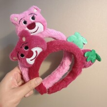 可爱洗脸专用发箍女款2025新款卡通头饰束发带草莓熊头箍毛绒头套
