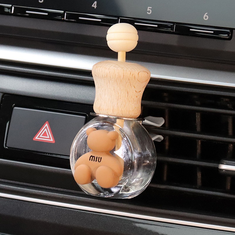 Fragancia de coche, líquido volátil, botella vacía, aceite esencial de aromaterapia autoinstalado, aire acondicionado, salida de aire, té blanco, fragancia ligera, dibujos animados duraderos, lindo