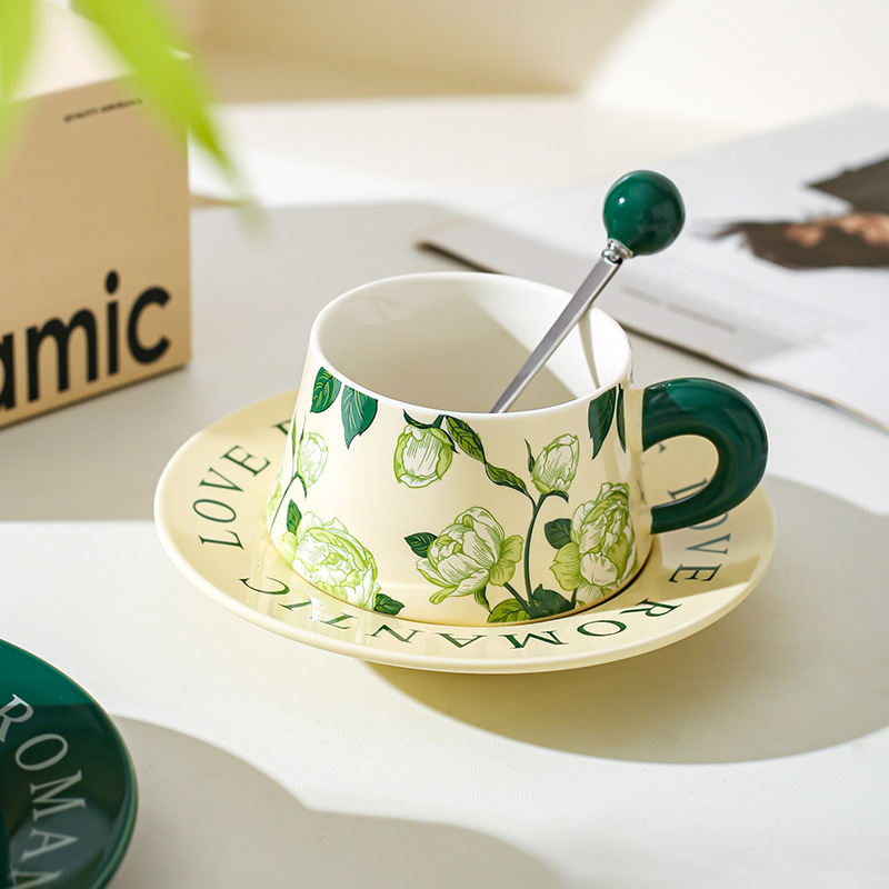 Inswind moda cerámica tazas de café plato tazas de oficina regalo tazas de agua caseras tazas de desayuno pareja