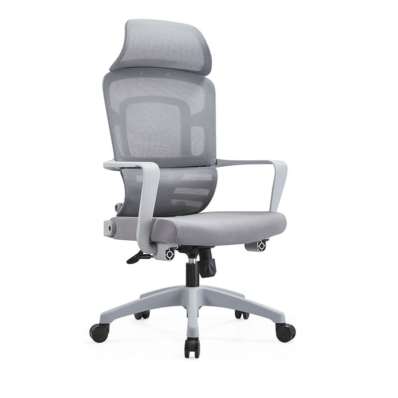 회색 프레임 + 머리 받침 + 나일론 발