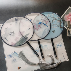 Handmade Chinese-style round fan, palace fan, ancient-style dance fan, Hanfu round fan, photography fan, colorful folding fan for taking photos