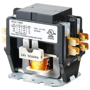 Dreyoo 1Pcs 24V Coil 40A 2 Pole Air Conditioner Contact, Hvac Motor Contactor, Empty