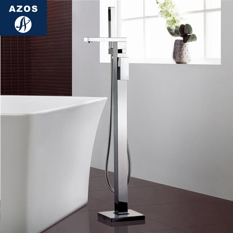 Foreign trade bathtub faucet all copper cold and hot single handle single control floor bathtub faucet cylinder side bathtub faucet all copper