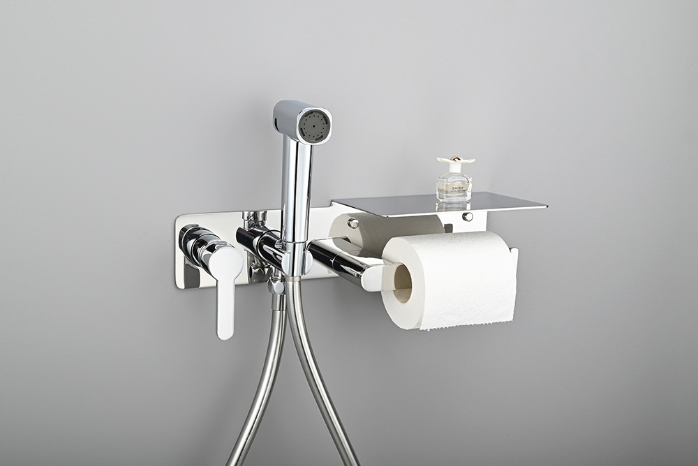 Bathroom toilet spray gun companion set, bathroom toilet cold and hot washbasin, concealed toilet spray gun with tissue holder undefined