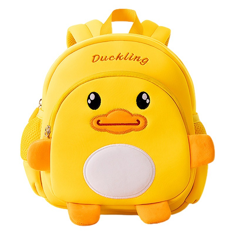 Kindergarten Girls Yellow Duck Schoolbag 1-3-6 Years Old Cartoon Backpack Traction Anti-loss Breathable Backpack for Children