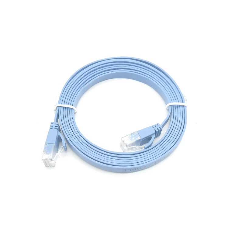 Плоский круглый сетевой кабель Jinsanding категории 6, бескислородная медь, готовая гигабитная 8-жильная сетевая перемычка категории 5 (цвет различается)