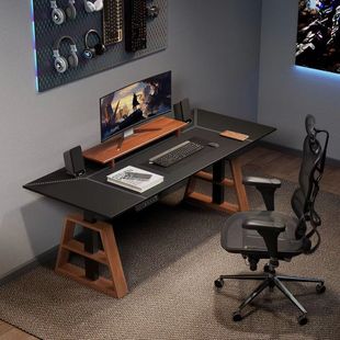 High-quality electric lifting table saddle leather desktop home computer study desk office desk desk work e-sports table