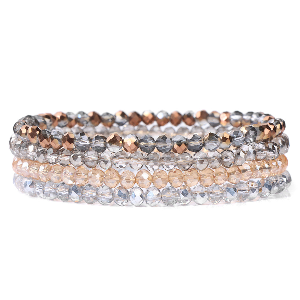 21g Weight Bracelets Classification Artificial Crystal Chain Material 4 Pieces Set Quantity Holiday, Daily Occasion Artificial Crystal Material Geometric Pattern Unisex Gender Beaded Design Shiny, IG Style Style IG Style Shiny Geometric Artificial Crystal Wholesale Bracelets 无