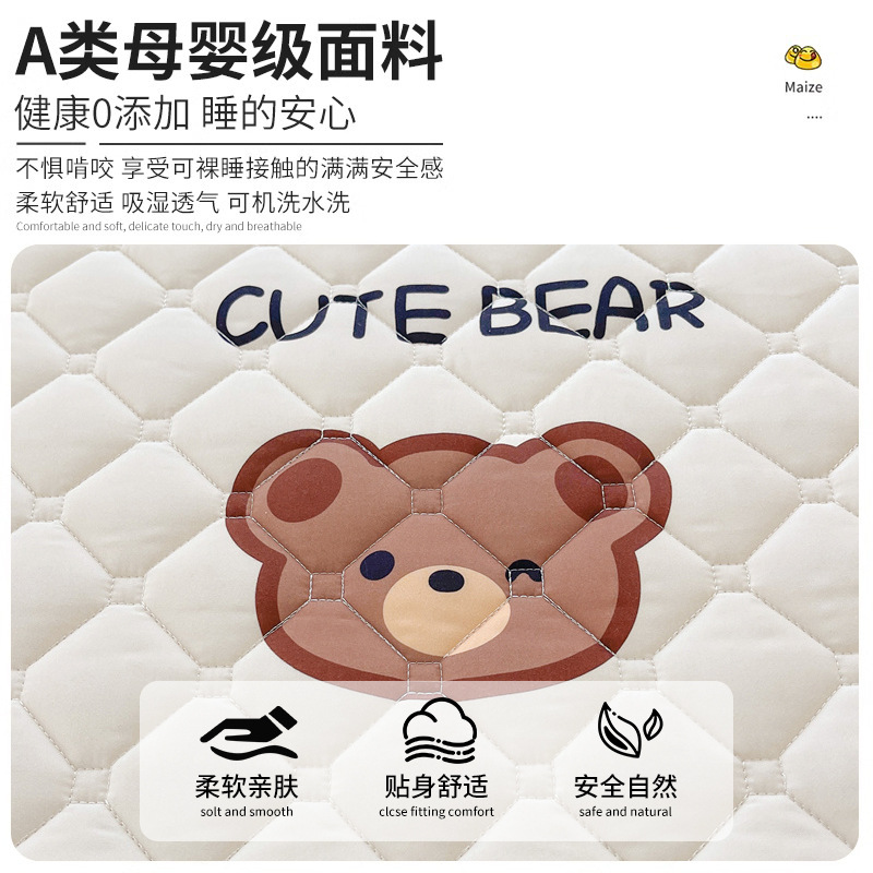 Cubierta de cama acolchada de clase A Cubierta de cama engrosada de una sola pieza Cubierta de colchón de cama de nuevo estilo 2025