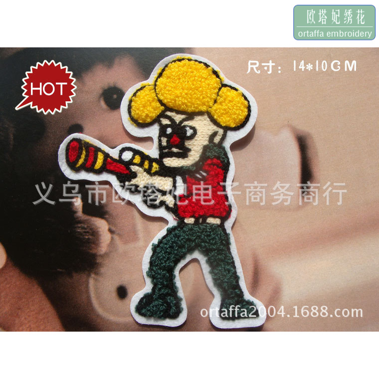 卡通毛线绣布贴 潮流毛巾绣 衣服补丁贴 毛衣打底裤贴花批发