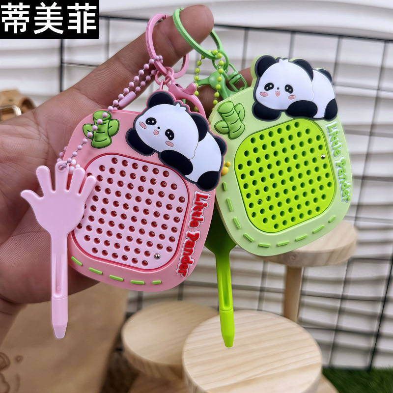 National tide panda decompression magnetic steel ball drawing board keychain cartoon toy keychain cute pendant gift wholesale National tide panda decompression magnetic steel ball drawing board keychain cartoon toy keychain cute pendant gift wholesale
