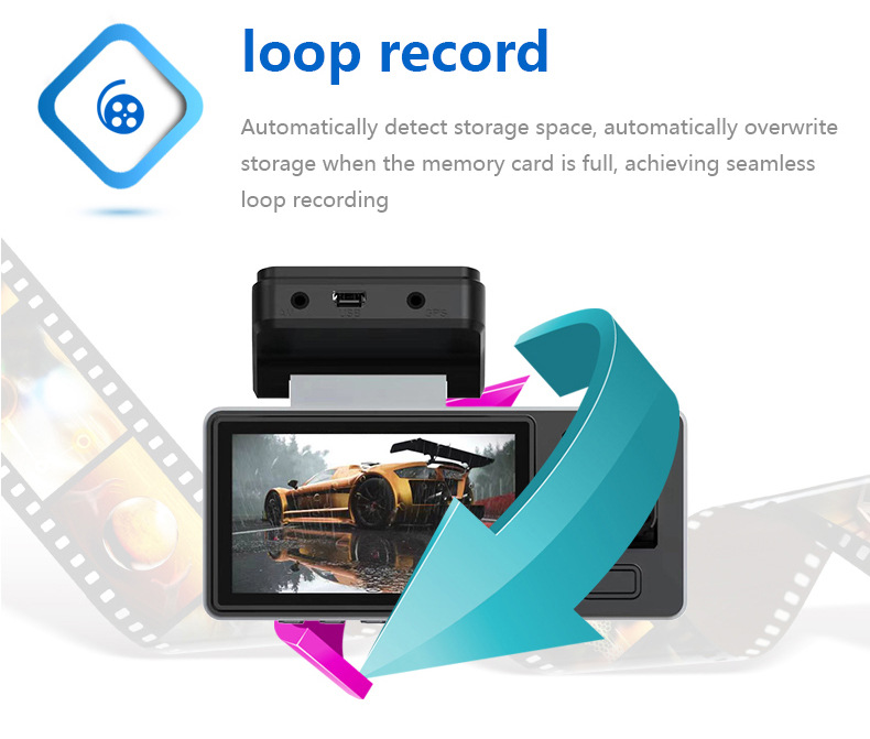 Cross-border new three-recording A8 driving recorder wifi mobile phone connection HD night vision three-lens wide-angle Cardvr
