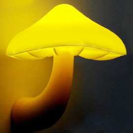 卧室创意卡通蘑菇插电光控LED小夜灯床头房间氛围灯