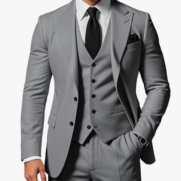 Nuevo traje de hombre traje de tres piezas casual de negocios banquete de baile traje delgado vestido de playa de boda