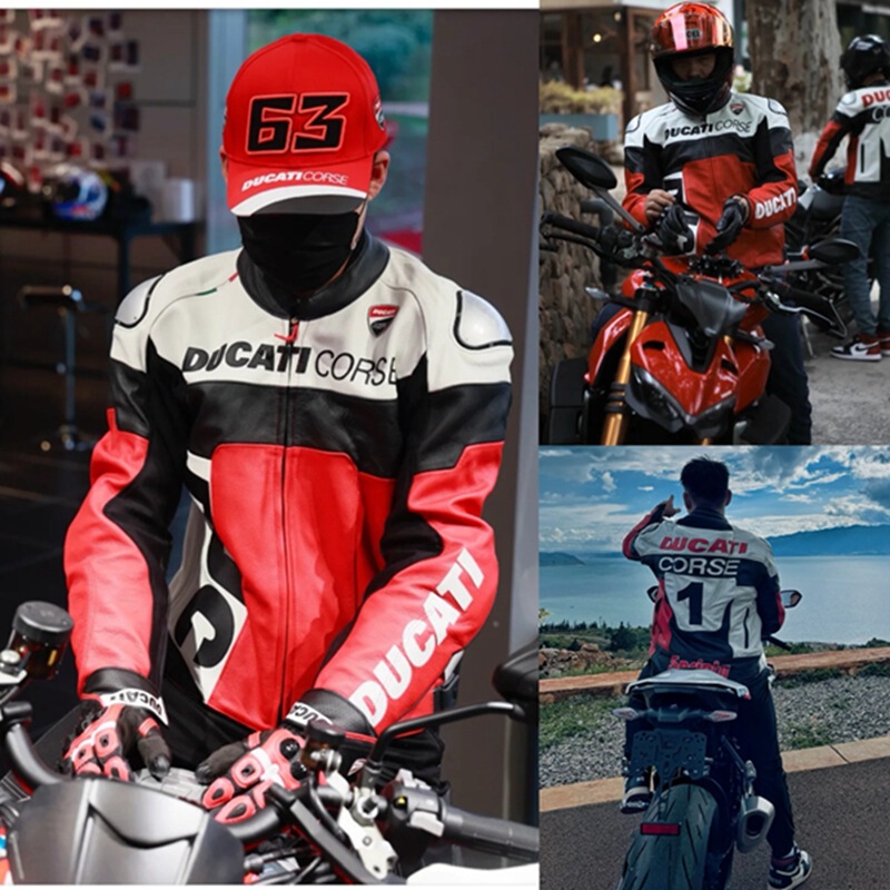 The Latest Dainese Ducati No. 1 Riding Leather Jacket for Men and Women, Motorcycle Patchwork Embroidered Street Jacket The Latest Dainese Ducati No. 1 Riding Leather Jacket for Men and Women, Motorcycle Patchwork Embroidered Street Jacket