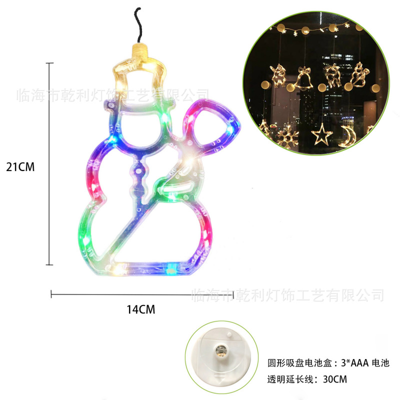 LED decoración de Navidad lámpara de succión muñeco de nieve árbol de Navidad lámpara de la batería ins viento ventana diseño caja de la batería forma lámpara colgante