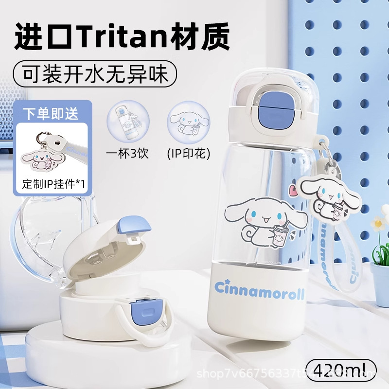 三丽鸥儿童水杯上学专用夏季新款2025高颜值女孩外出便携吸管杯子|undefined