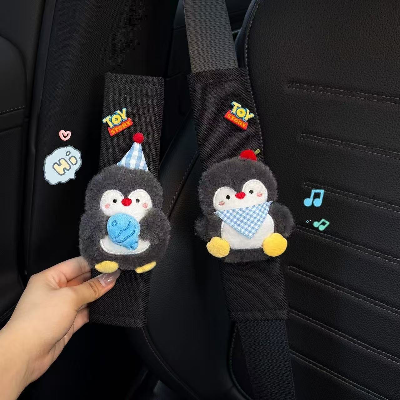 2026 New Penguin Car Seatbelt Shoulder Pad, Car Seatbelt Decoration, Anti-Scratch Clothing for Couples, Women, Cross-Border