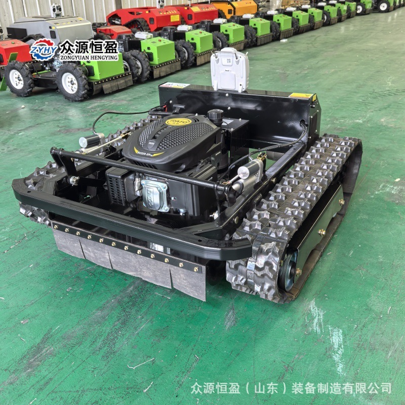 遥控割草机履带式自行走果园山坡打草机 农用600D草坪汽油碎草机