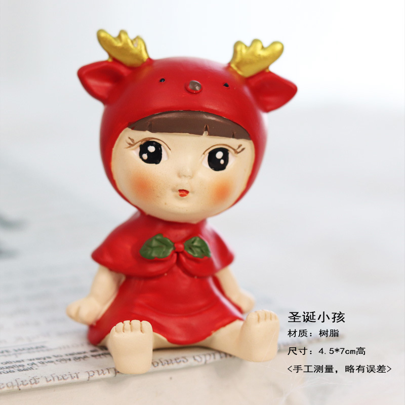 Regalos de Navidad decoraciones de Navidad Figuras de Papá Noel muñecas de nieve alce hechas a mano decoraciones de escritorio de automóviles para chicas