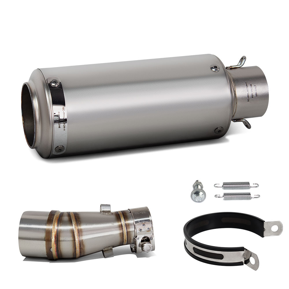 Suitable for Motorcycle Exhaust Pipe Modification Z250 Z300 Stainless Steel Middle Section Sc Barrel Tail Section 12-16 Years