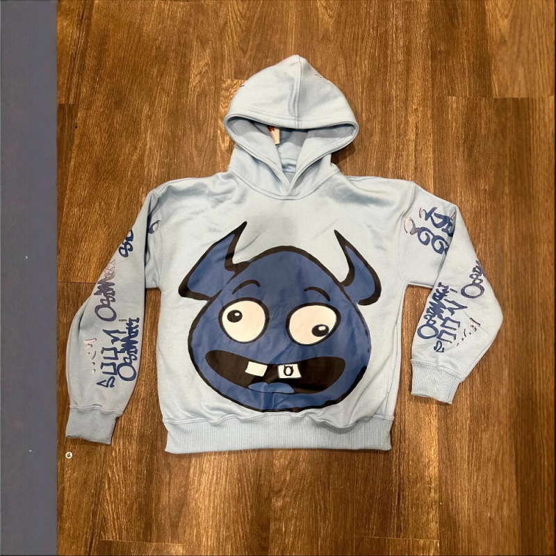 Y2K Demon Print Dark Aesthetic Hoodie – Retro Streetwear Pullover With 3D Effect_viptrois.com