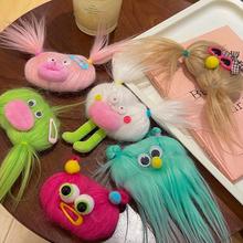 怪诞丑娃娃BB夹小众少女毛绒可爱丑萌前额碎发刘海夹元气感发饰女