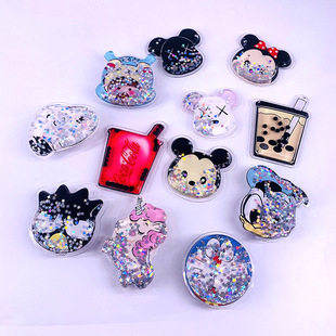 Manufacturer Supplies Mobile Phone Holder, Car-Mounted Quicksand Oil Bag, Cartoon Trinkets, Tpu Quicksand Oil Bag, Creative Airbag
