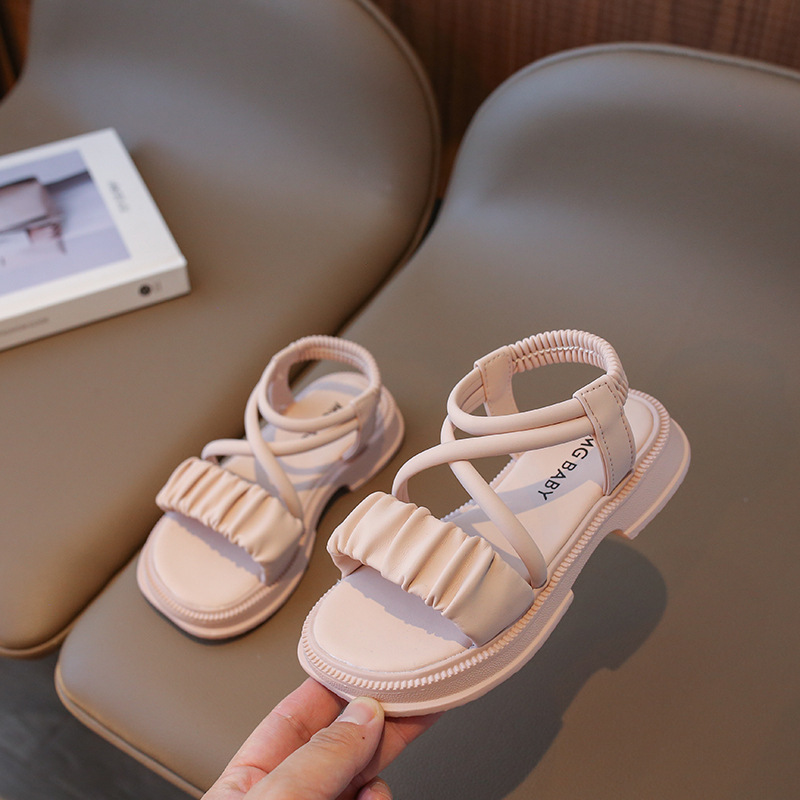 Version coréenne de sandales romaines mignonnes pour petites filles, chaussures de plage, chaussures d'été pour enfants_voghion.com