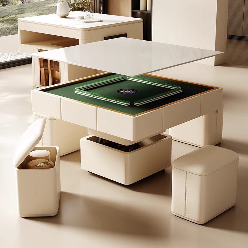 Mesa de mahjong de elevación Mesa de la isla de la placa de roca Mesa de comedor Mesa de la mesa de la barra combinada Armario de almacenamiento multifuncional de doble uso 2024 nuevo
