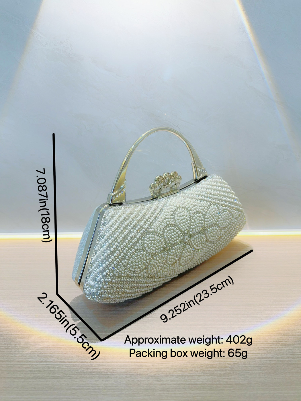 Pearl Inlaid Rhinestone Banquet Handbag For Women Crossbody Bag_voghion.com