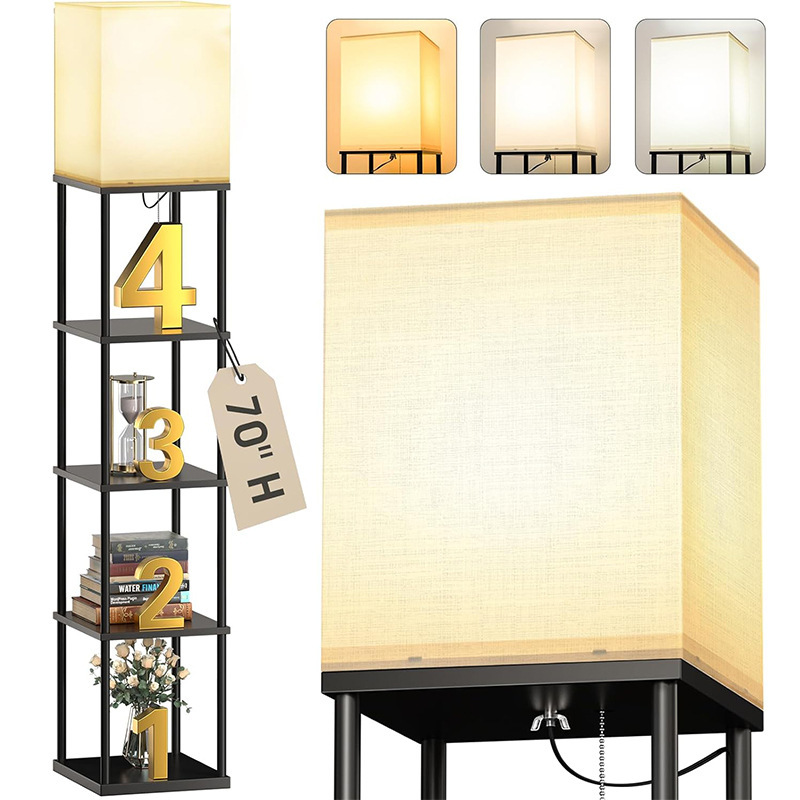 Floor Lamp with Stand Suitable for Living Room Shelves, Corner Display, Pillar Lamp, Tiered Lamp, Home Use
