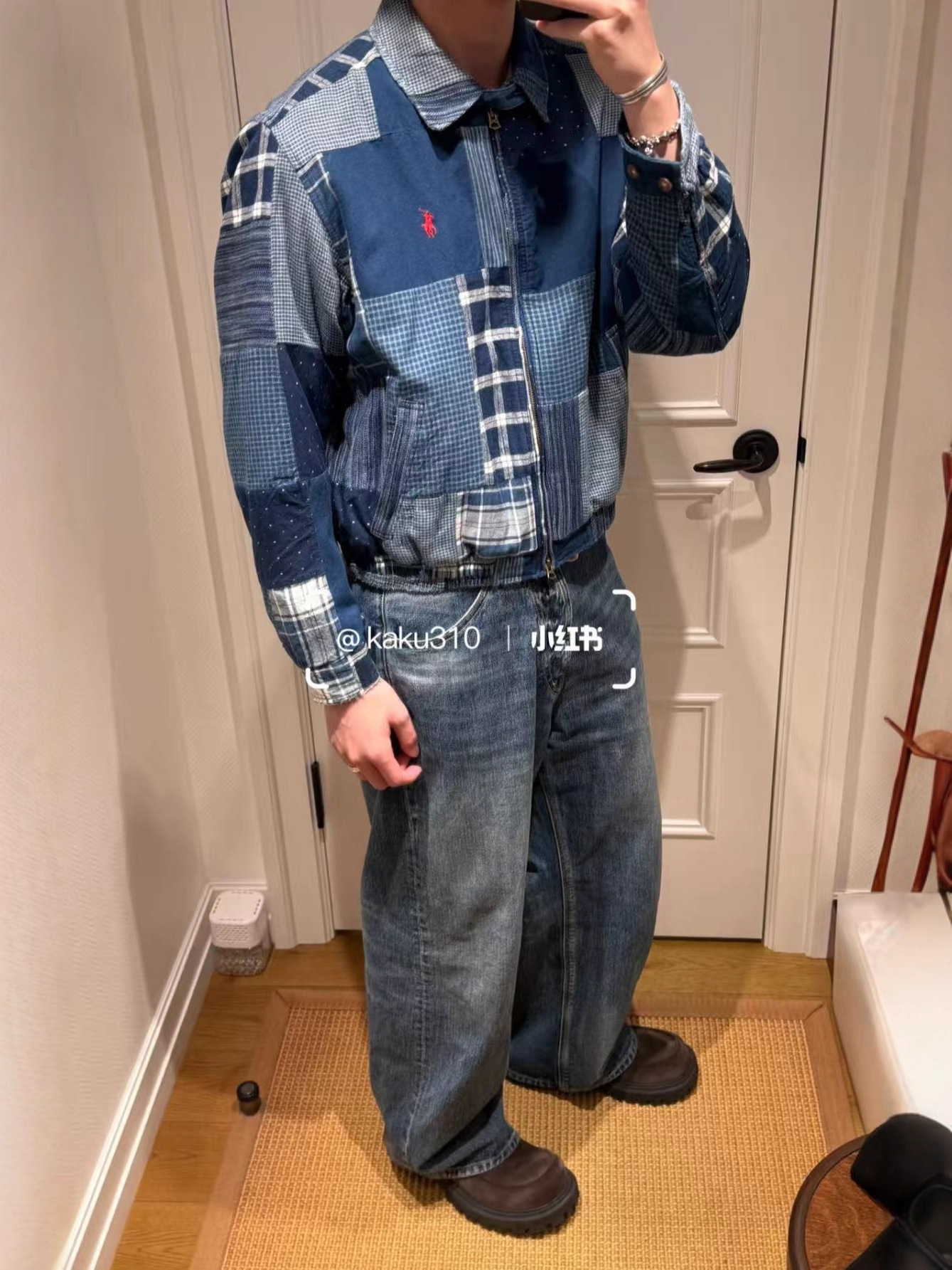 quality double-sided denim retro jacket for men and women