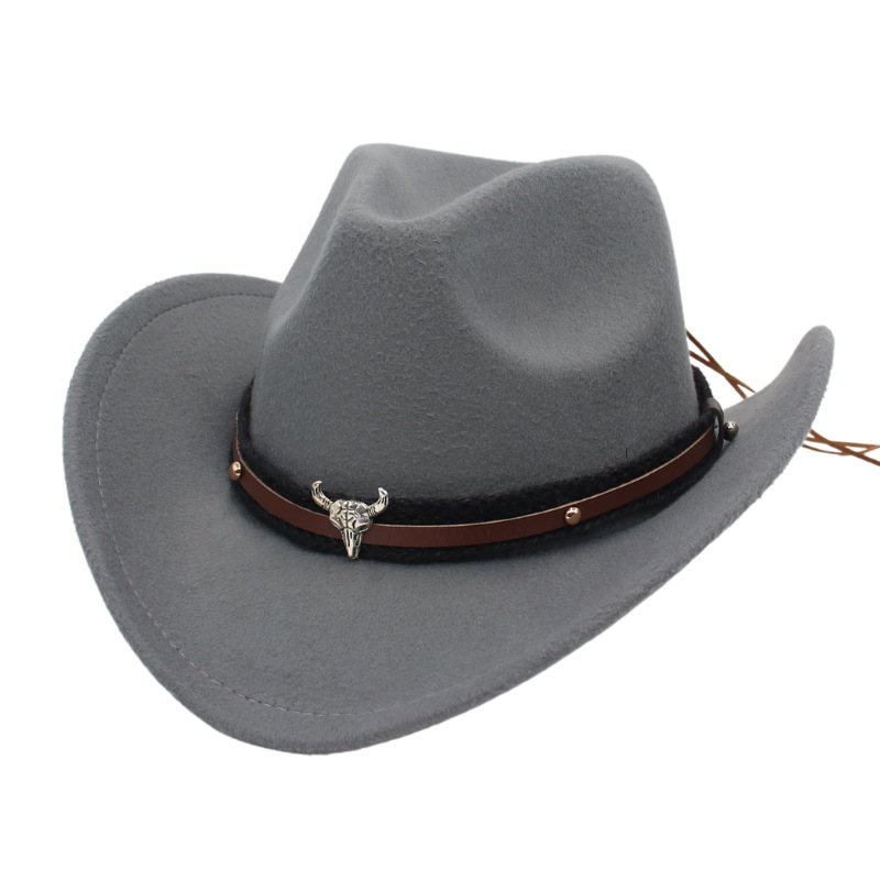 Unisexe De Base Style Cow-boy Couleur Unie Grand Avant-toit Chapeau Fédora display picture 1