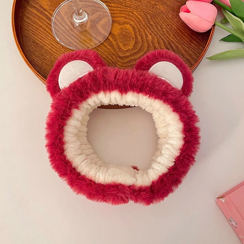 Otoño y invierno peluche bandeja de cabello lavado de la cara aplicación máscara especial de prensado bandeja de cabello paquete de cabello pato amarillo dibujos animados toque de cabello agujero de cabello