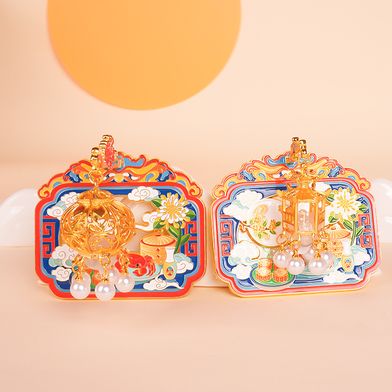 中秋金属冰箱贴灯笼款同款不同灯笼中国传统节日纪念品文创伴手礼|undefined