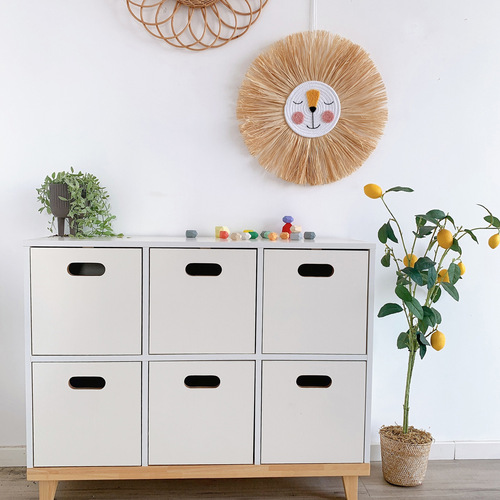 ins decoration Nordic style home children's room decoration pendant raffia woven tiger lion hanging wall decoration