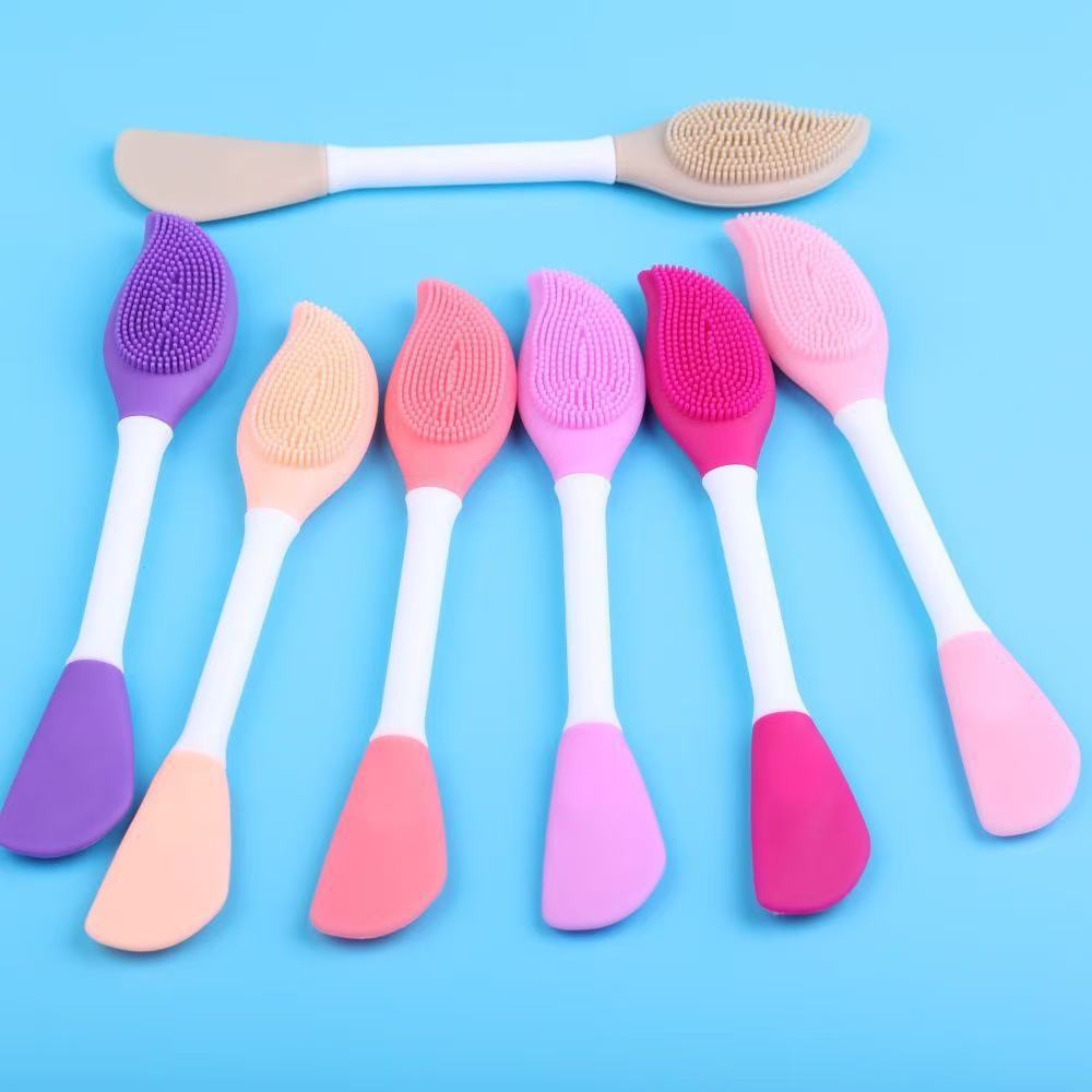 双头硅胶面膜刷洁面洗脸刷泥膜鼻头刷清洁按摩棒卸妆刷厂家直销