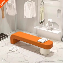 轻奢感软包换鞋凳家用客厅玄关门口穿鞋凳休息区长条形沙发J&