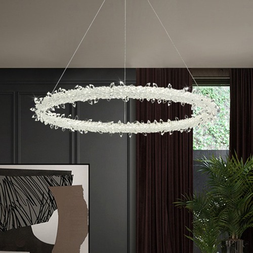 French-style light luxury modern minimalist living room dining room bedroom lighting decor popular ring light crystal light