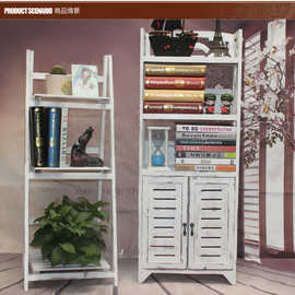 复古时尚简约书柜书架家具置物架韩式实木高档客厅柜简易储物柜子