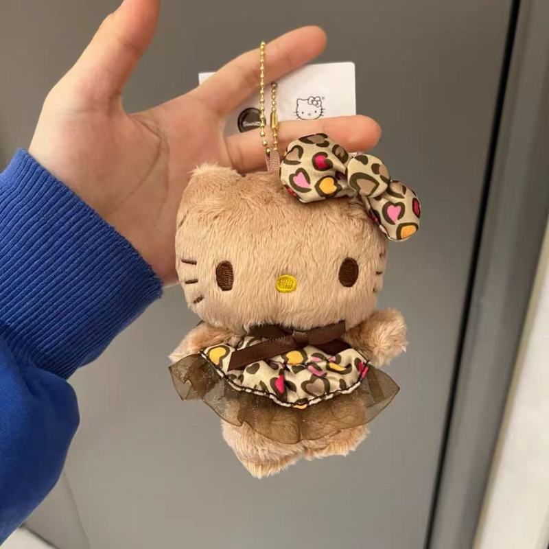 メイラードブラックレザーヒョウ柄スカート kt 猫ペンダントかわいいぬいぐるみハローキティ人形キーホルダーバッグペンダント|undefined