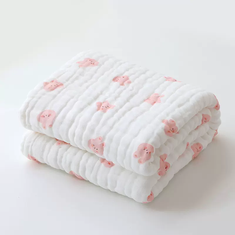 110*105九层纱布婴儿浴巾棉质泡泡纱童被 儿童盖毯水洗棉纱布浴巾